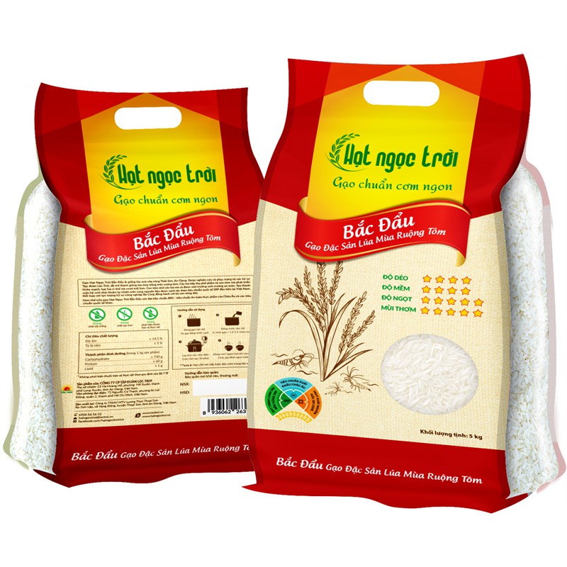 Gạo Hạt Ngọc Trời Bắc Đẩu túi 5kg - gạo lúa tôm thumbnail