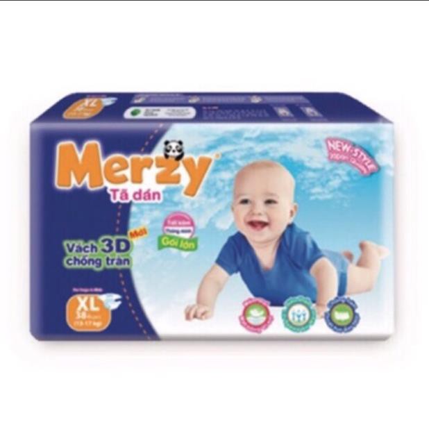 Bỉm Dán Merzy size S56,M48,L42,XL38 miếng
