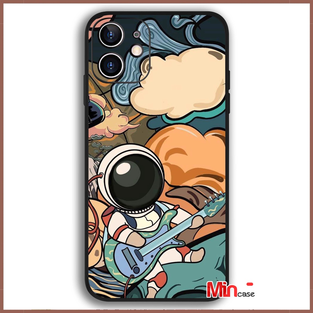 Ốp lưng iPhone Phi hành gia cạnh viền vuông silicon mềm dẻo bảo vệ camera cho iphone 6/6s/7/8/X/XS/11/12/13 Pro Plus Max