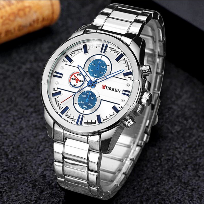 Đồng hồ Quartz CURREN chống thấm nước chất liệu thép không gỉ