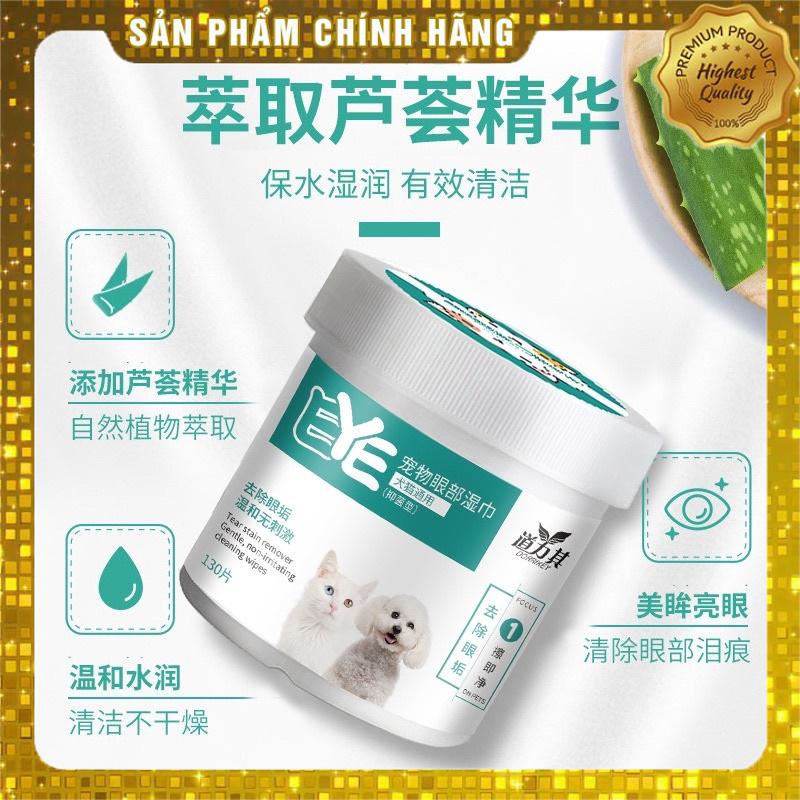 KHĂN GIẤY LAU MẮT CHO CHÓ MÈO CHIẾT XUẤT TỪ NHA ĐAM DỊU NHẸ CHO MẮT THÚ CƯNG