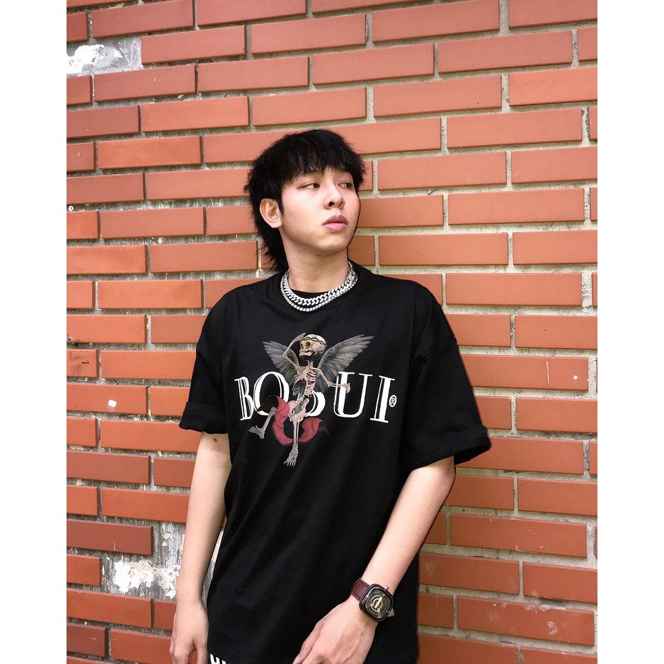 Áo thun BOBUI SKEL ANGEL STAR LOGO TEES unisex form rộng tay lỡ chất cotton