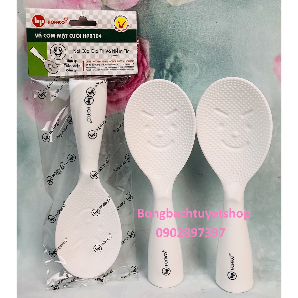 Muỗng xới cơm mặt cười HPB104 bằng nhựa cao cấp Hofaco – Vá xới cơm chống dính an toàn cho sức khỏe người dùng