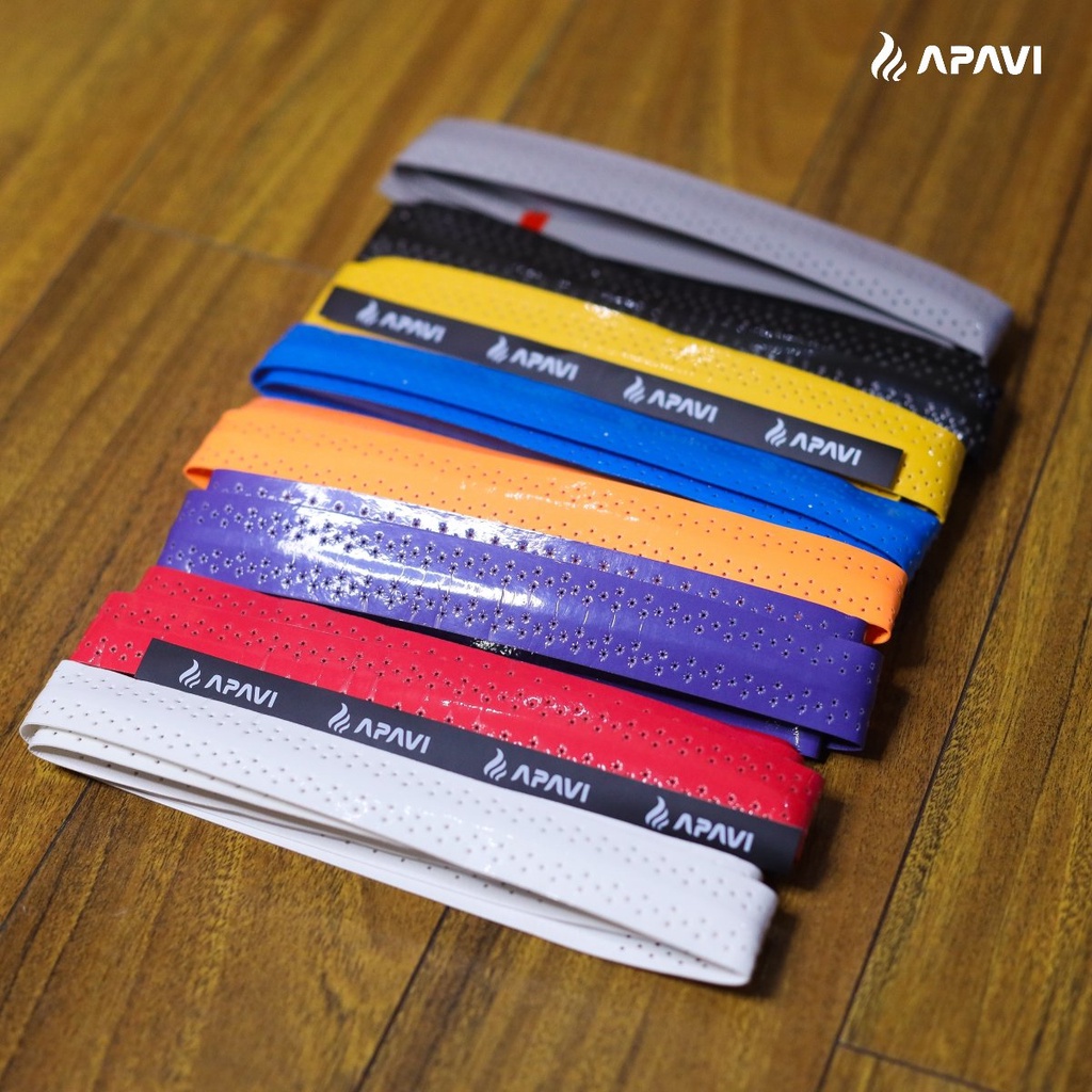 Quấn cán vợt cầu lông Apavi có Gân, lỗ thoáng khí bề mặt, êm tay, bám tay, thấm mồ hôi tốt