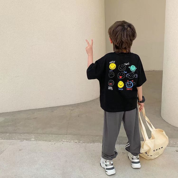 Áo thun BXPB cotton tay ngắn in họa tiết thời trang mùa hè cho bé trai 3-15 tuổi