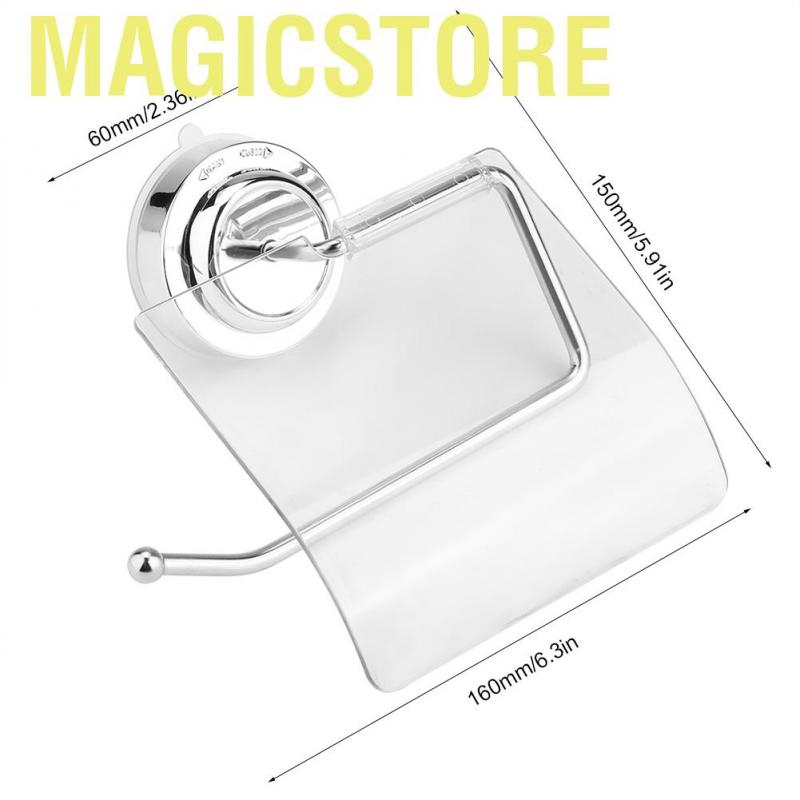 Magicstore Waterproof Toilet Paper Holder Suction Cup Installation Home Hotel Bathroom Storage Roll Stand