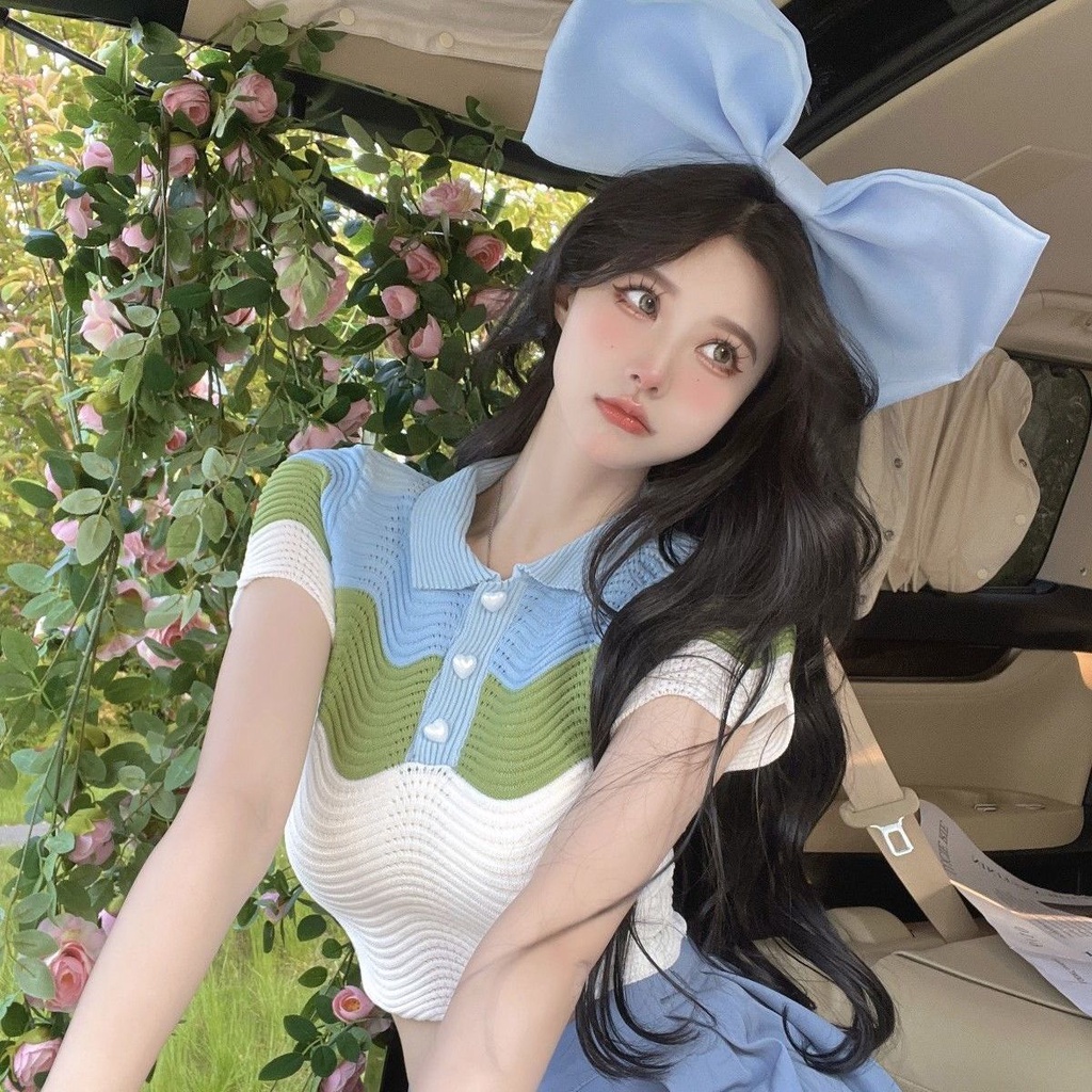 Áo Len Ngắn Tay Phong Cách Hàn Quốc Thời Trang Mùa Hè Hàng Mới Dành Cho Nữ