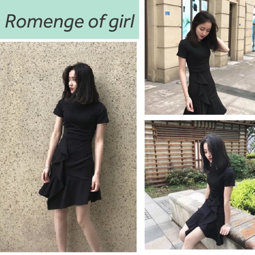 Đầm Đuôi Cá Họa Tiết Bèo Nhún Chiết Eo Nữ Tính Sun.z | BigBuy360 - bigbuy360.vn