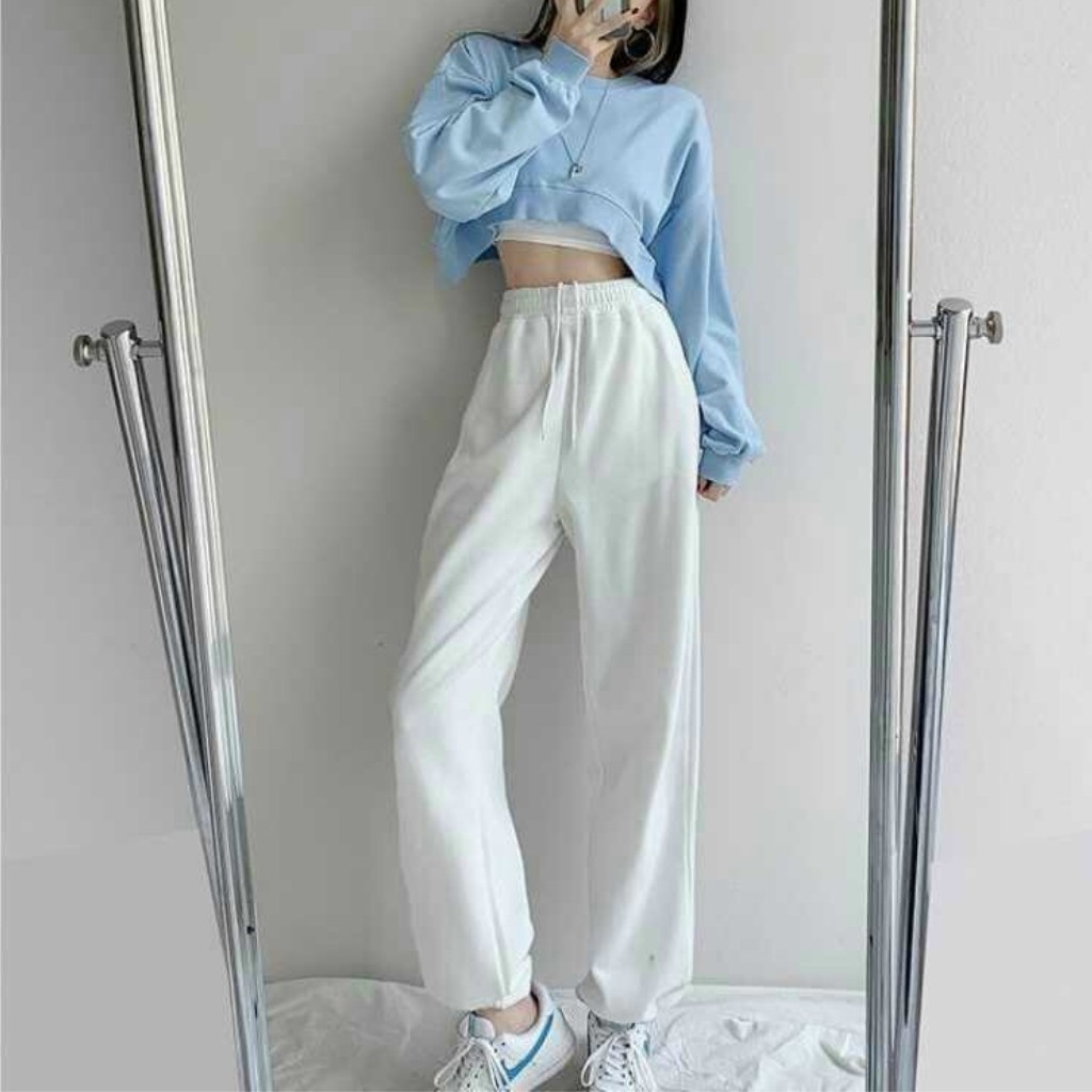 Quần Jogger Nữ Ống Rộng Có Bo Chất Kate Mềm Mịn Thiết Kế Tim Sau Cực Chất | BigBuy360 - bigbuy360.vn