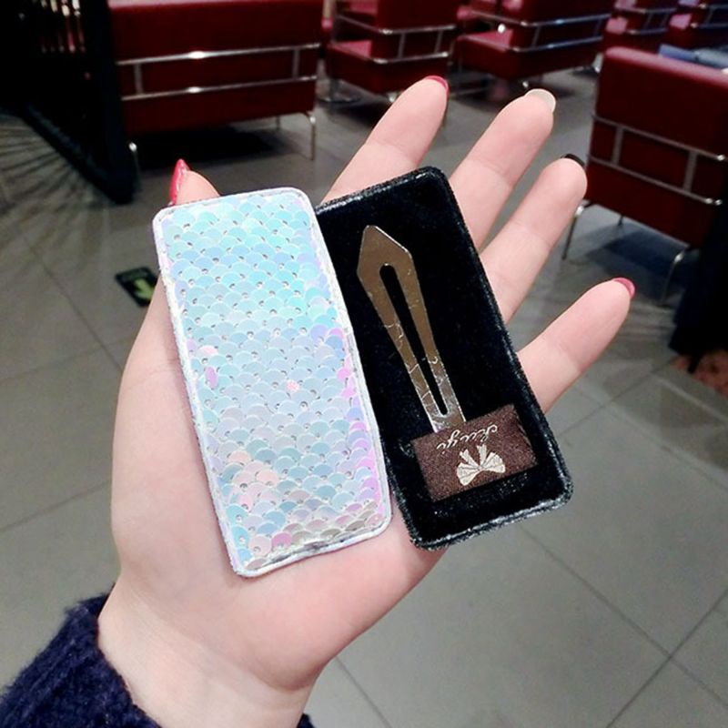 Kẹp Tóc Họa Tiết Vảy Cá Màu Gradient Cỡ Lớn Độc Đáo Cho Nữ