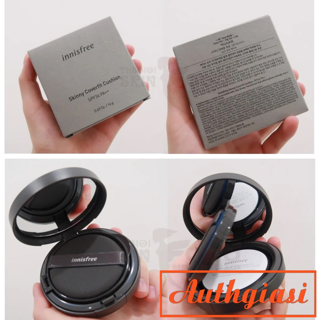 Phấn nước Innisfree Skinny Coverfit Cushion Cover Fit siêu kiềm dầu che phủ tốt 14g | BigBuy360 - bigbuy360.vn