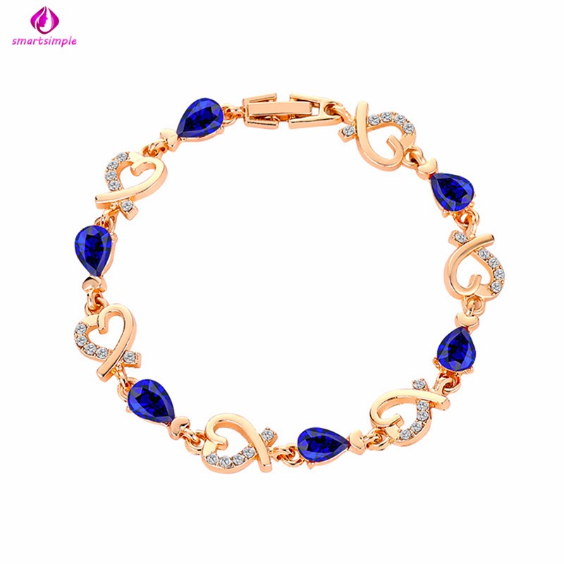 Vòng tay mặt hình hoa đính đá zircon thanh lịch dành cho nữ