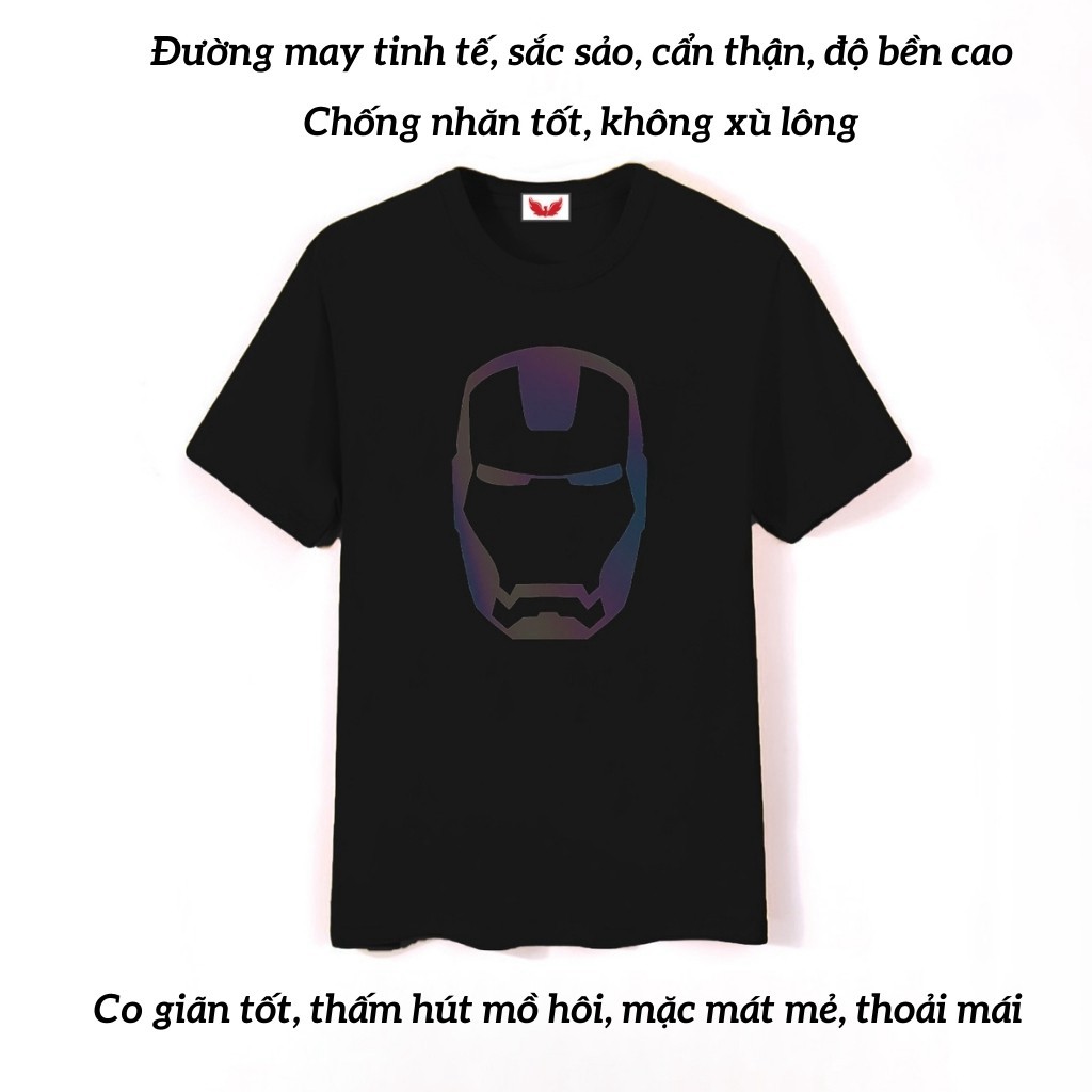 [Áo Hoodie Phản Quang CLIP & ẢNH THẬT] Áo Thun unisex Phản Quang Iron Man form rộng tay lỡ chất Cotton cao cấp freesize 