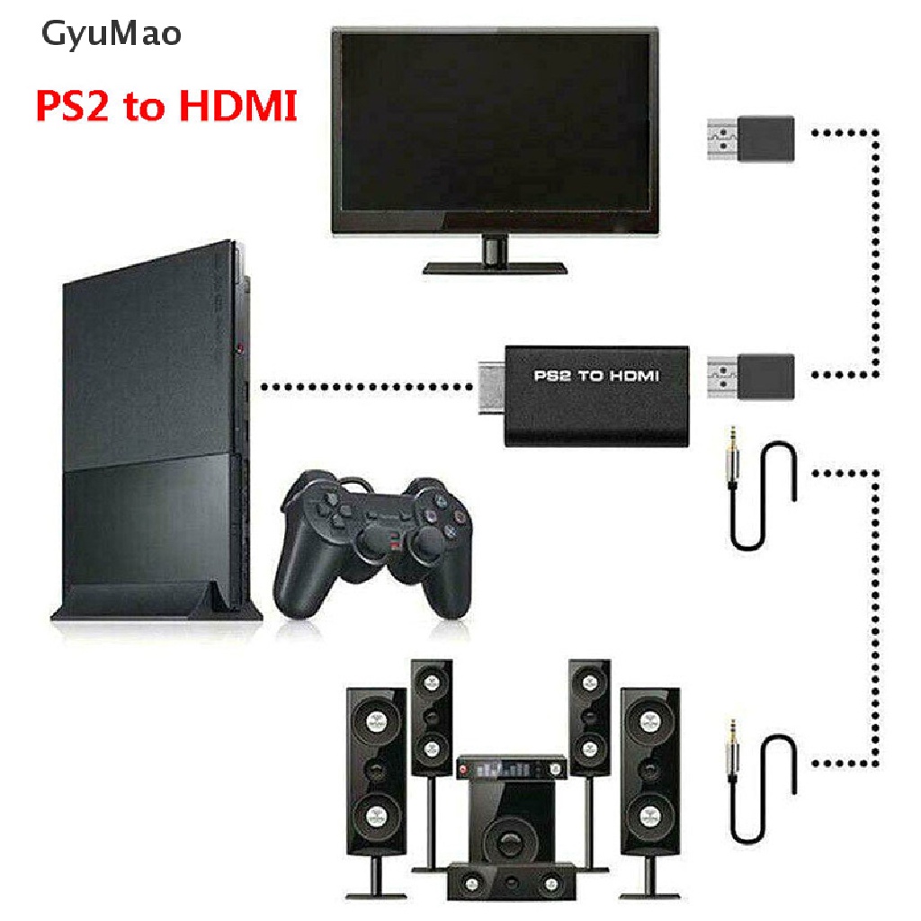 Đầu chuyển đổi video âm thanh PS2 sang HDMI 480i / 480p / 576i với đầu ra âm thanh 3.5 mm HDY