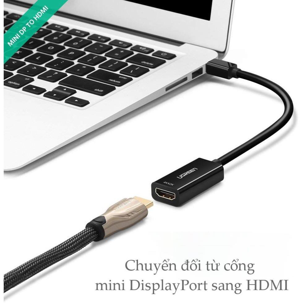 Cáp chuyển đổi  Mini DisplayPort sang HDMI dài 25cm, hỗ trợ 4K*2K/30Hz UGREEN MD112 ✔HÀNG CHÍNH HÃNG ✔