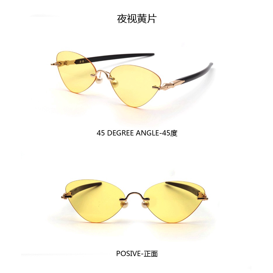 Kính râm mắt mèo không gọng màu sắc thời trang Samjune