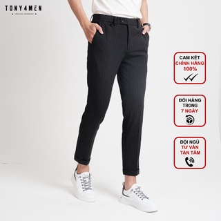 Quần Âu Nam TONY4MEN Kẻ Sọc Dáng Slimfit Trẻ Trung QA1715