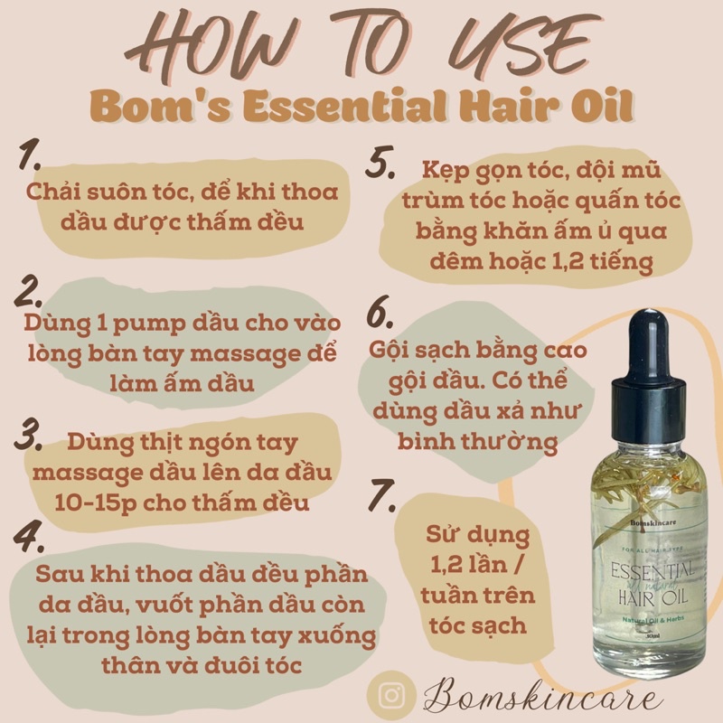 DẦU Ủ DƯỠNG MỌC TÓC ESSENTIAL HAIR OIL 3OML