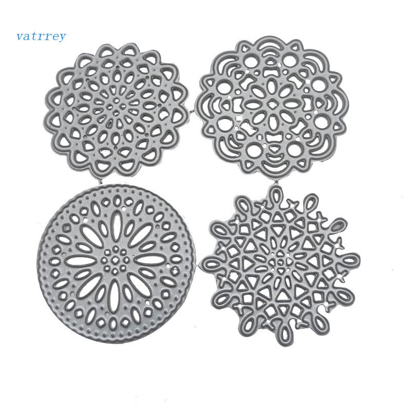 Khuôn Cắt Giấy Làm Từ Kim Loại Hình Tròn Phối Ren Trang Trí Scrapbook
