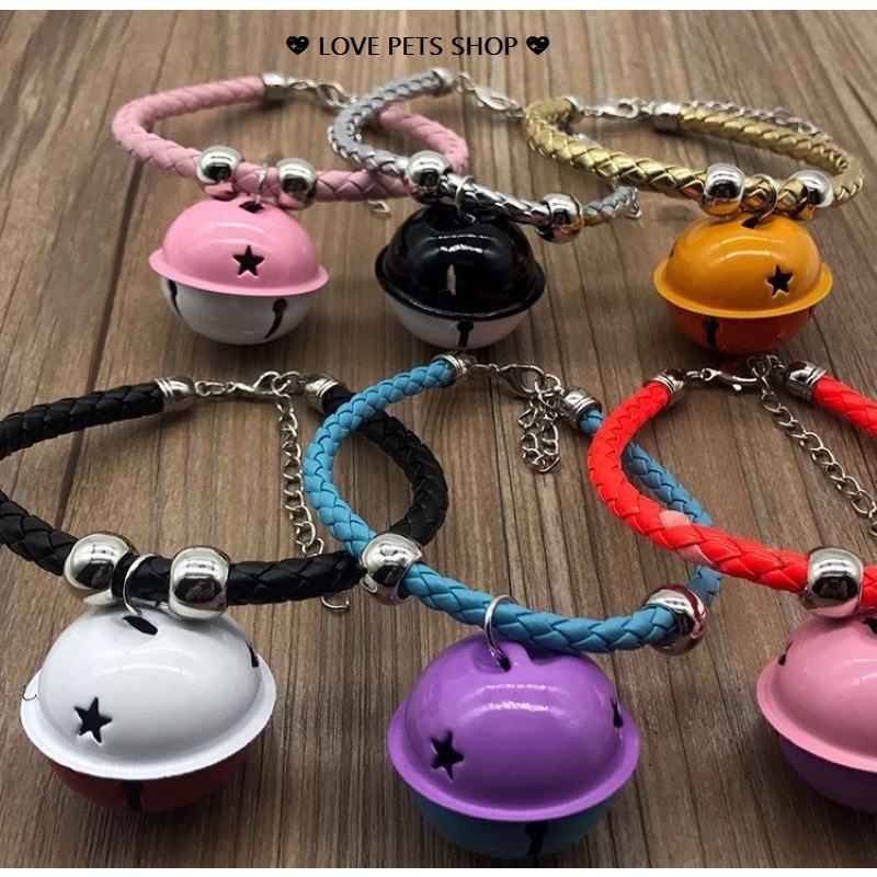 VÒNG CỔ CHO MÈO BỆN DA PU CÓ CHUÔNG LỚN, VÒNG CỔ CHO MÈO (MẪU MỚI) - LOVE PETS SHOP