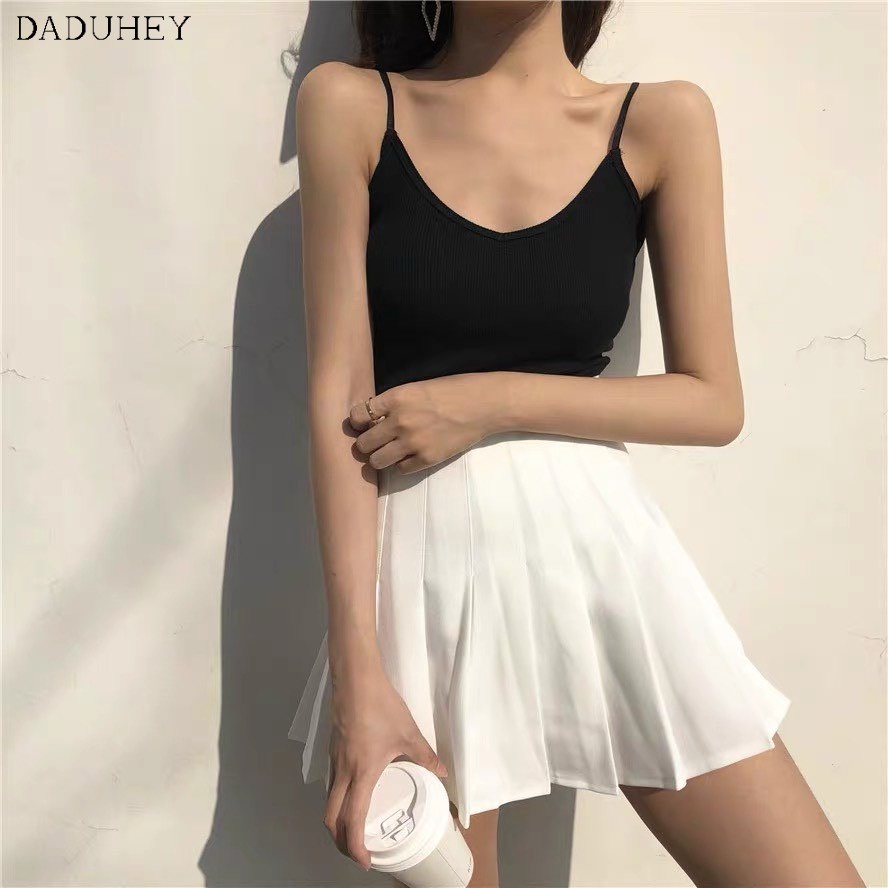 Daduhey Chân váy mini xếp ly dáng xòe thời trang mùa hè 2022 cho nữ