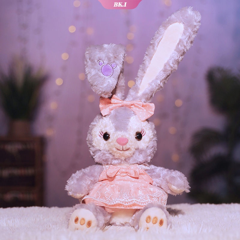 Búp bê Stellalou nhồi bông kiểu tai thỏ dễ thương gấp gọn được màu tím 50cm làm quà tặng cho trẻ em