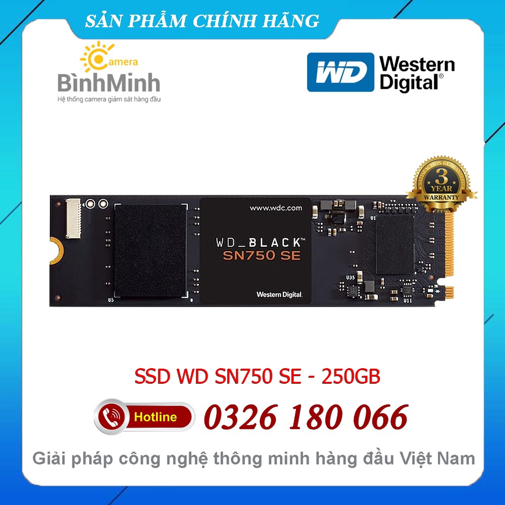 Ổ Cứng SSD 250GB 500GB WD Black SN750 SE NVMe M2 PCIe Gen4 ×4  2280 (WDS250G1B0E WDS500G1B0E)