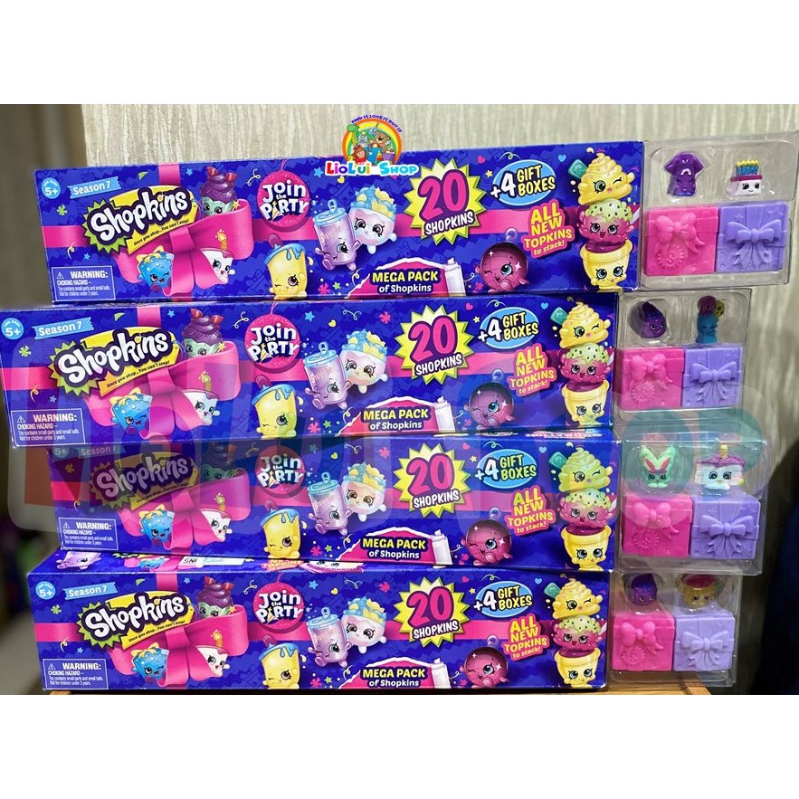 Bộ 20 Miếng Dán Hình Shopkins Join The Party Megapack Mùa 7 Hàng Chính Hãng