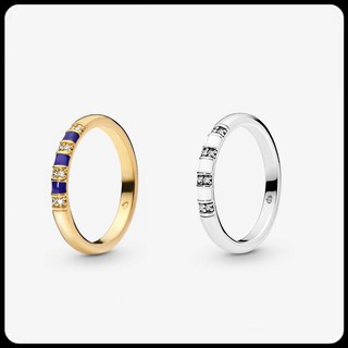 White & Blue Stripes Ring