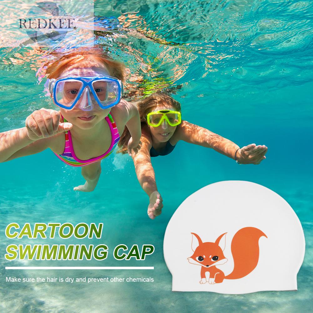 Mũ Bơi Bằng Silicone Chống Thấm Nước Hình Hoạt Hình Đáng Yêu Cho Người Lớn