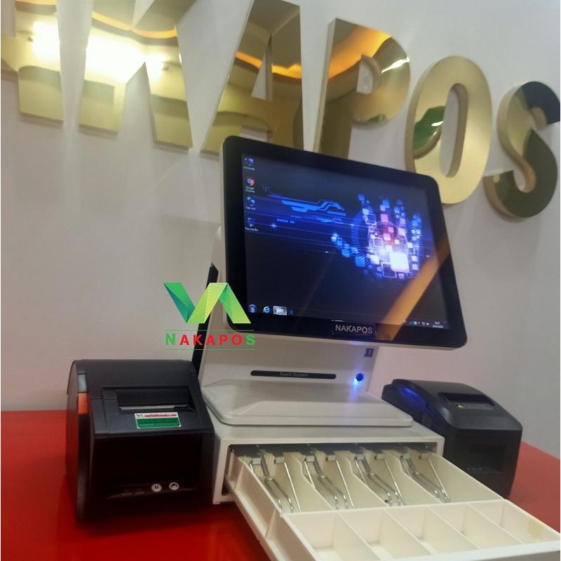 Trọn Bộ Máy Pos 2 Màn Hình ( 15x7 ) NAKA 8989 | BigBuy360 - bigbuy360.vn