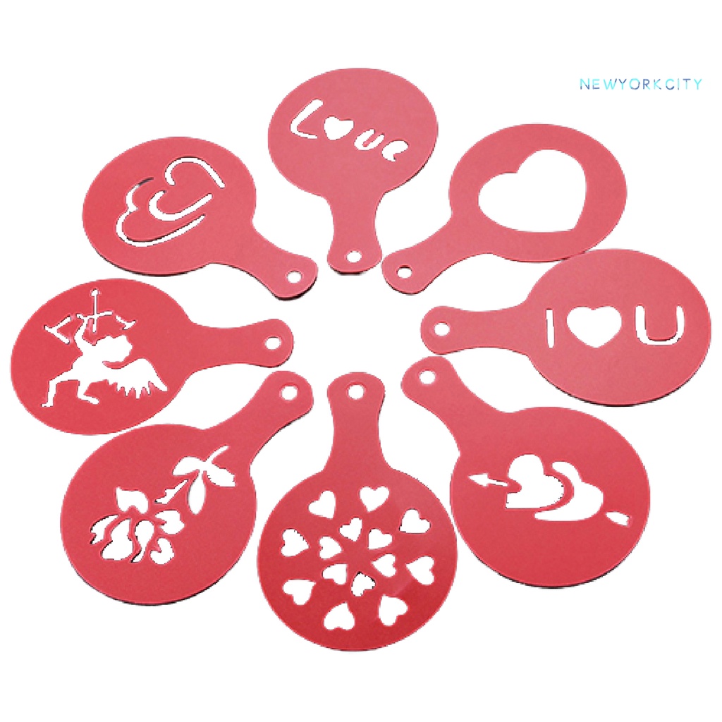 Set 8 Khuôn Tạo Hình Trang Trí Cà Phê Phong Cách Giáng Sinh