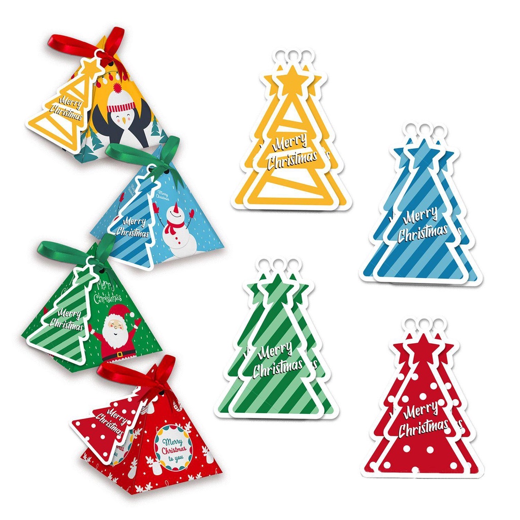 DORAW Bộ 12 Túi Giấy Đựng Quà Giáng Sinh