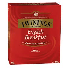 Trà  THƯỢNG HẠNG TWININGS OF LONDON English Breakfast (trà túi lọc làm hồng trà ) hộp 100 gói x 200g