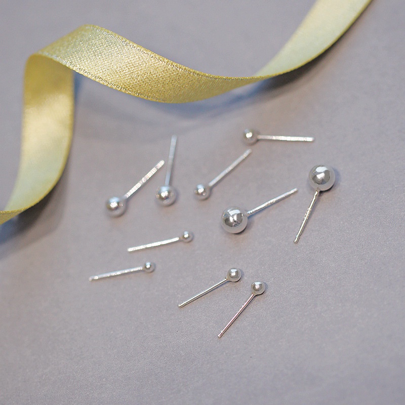 Bông Tai Bạc Nữ Đẹp Viên Đá Tròn Đơn Giản Bạc Ý 925 -Trang Sức TNC Jewellery