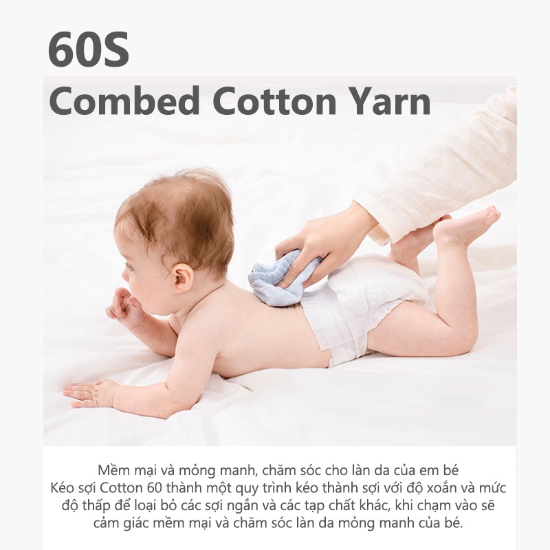 [Einmilk.ân ninh]Khăn thấm mồ hôi 4 lớp 100% cotton Muslin thấm hút nhanh,thoáng khí cao,cho trẻ khô ráo