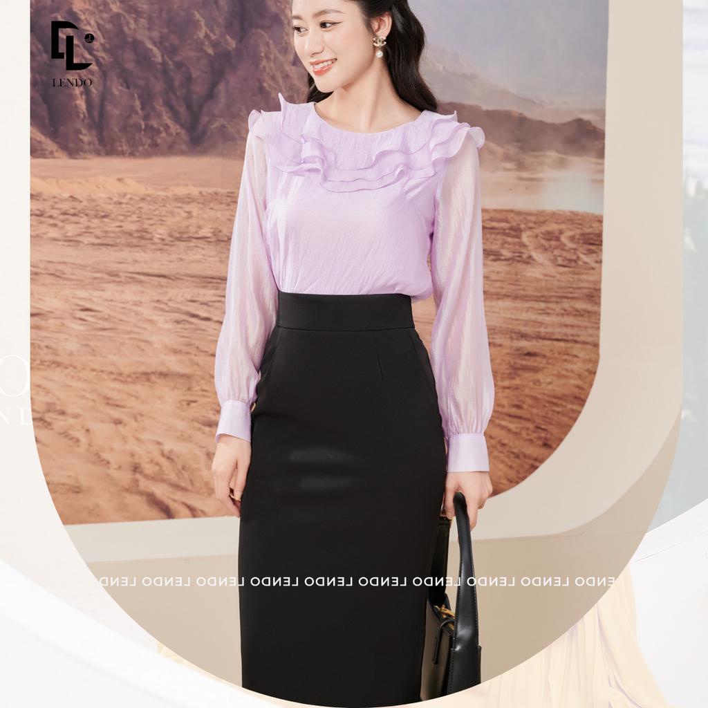 Chân Váy Bút Chì Dáng Dài Twill Silk LENDO CV230465