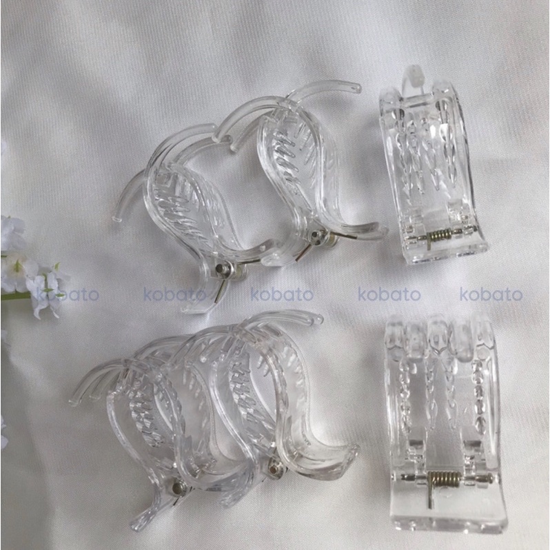 Set 3 kẹp tóc càng cua 3 răng, 5 răng màu đen nhựa nhám và bóng