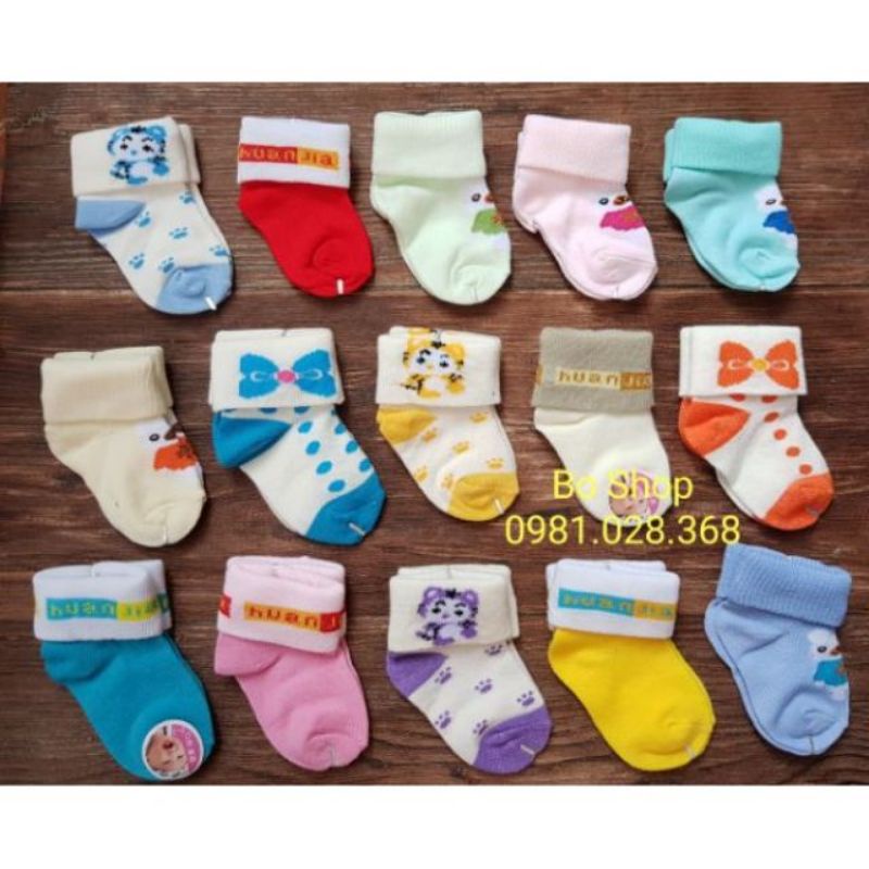 5 Đôi Tất Len Sơ Sinh Cổ Bẻ, Nhiều Mẫu Cho Bé 0-5 Tháng