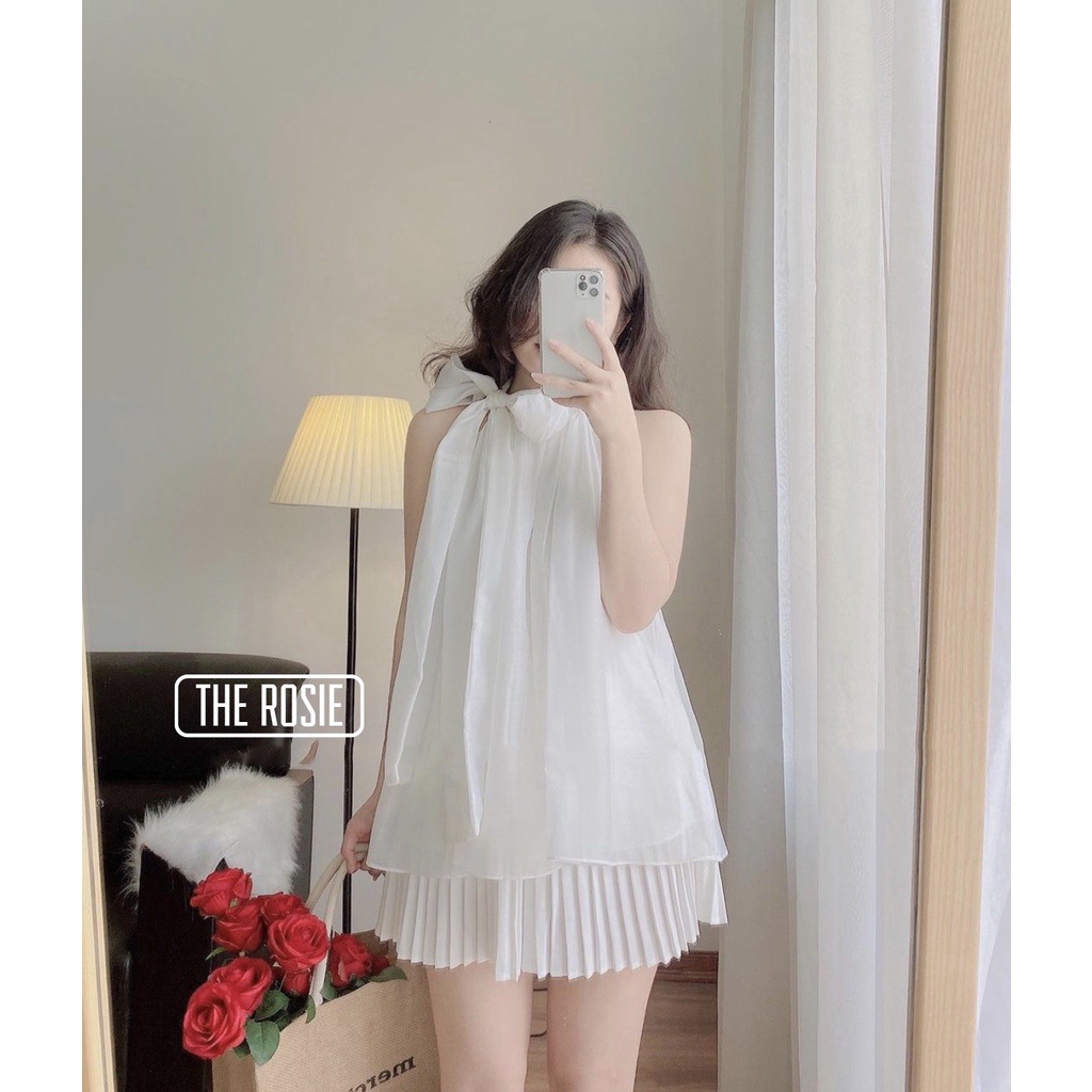 Áo BẦU  yếm trắng đai liền - Hàng Chất Lượng Cao - V13