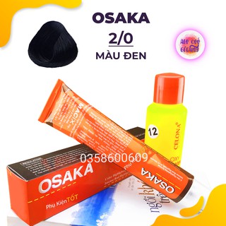 [ 2/0 - Màu Đen ] Thuốc Nhuộm Tóc Osaka Loại 100ml + Bình Oxy12 - 100ml