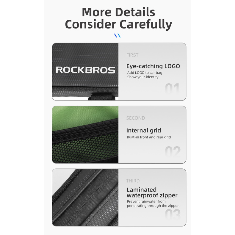 Rockbros Túi Tam Giác Gắn Xe Đạp Leo Núi Chống Nước Có Phản Quang
