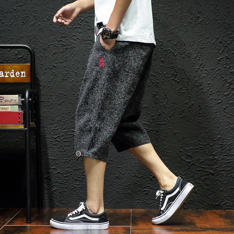 Quần Short Vải Lanh Ống Rộng Size Lớn Thời Trang Mùa Hè Dành Cho Nam 5xl