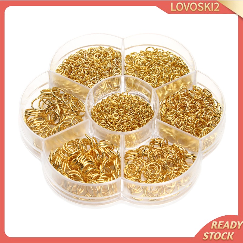 [LOVOSKI2]1 Box Assorted Iron Plated Jump Rings Unsoldered for Jewelry Making Bronze