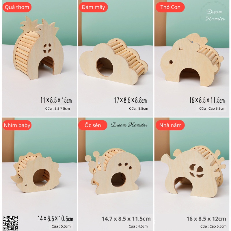 Nhà trú ẩn bằng gỗ cho Hamster