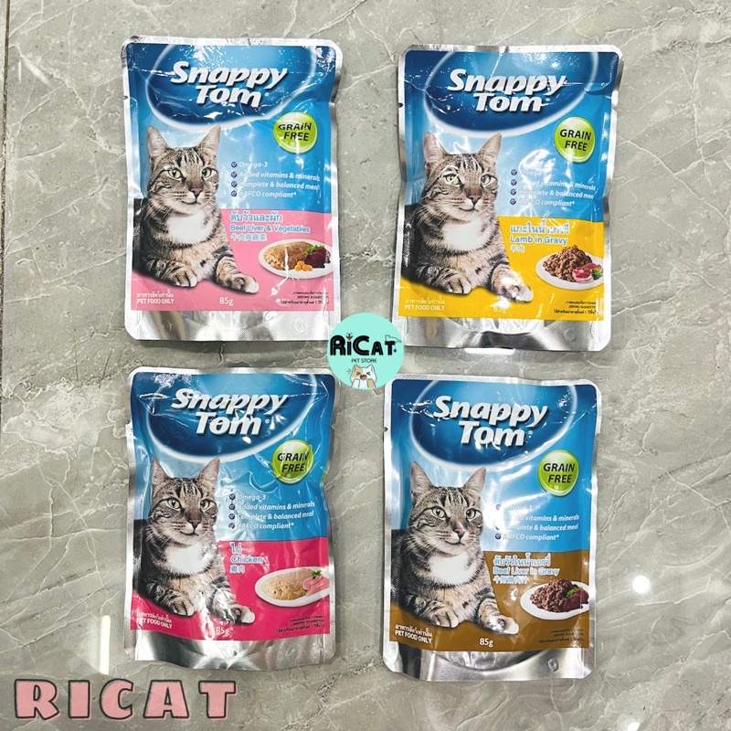 Pate SNAPPY TOM Real Fish Gói 85g - Cá Thật, Thịt Thật Cho Mèo