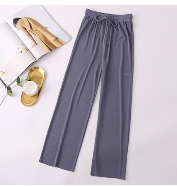 Quần ống rộng culottes gân tăm siêu mềm mát