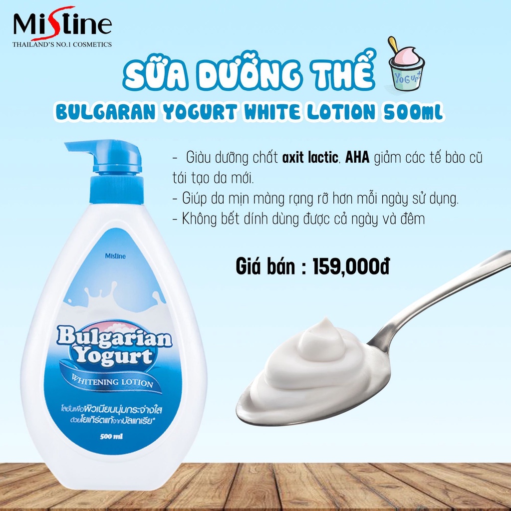 Date 29/01/2024 Dưỡng Thể Mistine Tinh Chất Sữa Chua Bulgarian Yogurt 500ml Thái