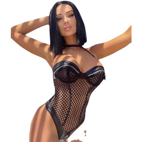 Áo Ngực Định Hình Cơ Thể Chất Liệu Da Phối Lưới Có Khóa Kéo Phong Cách Âu Mỹ Thời Trang Cho Nữ | BigBuy360 - bigbuy360.vn