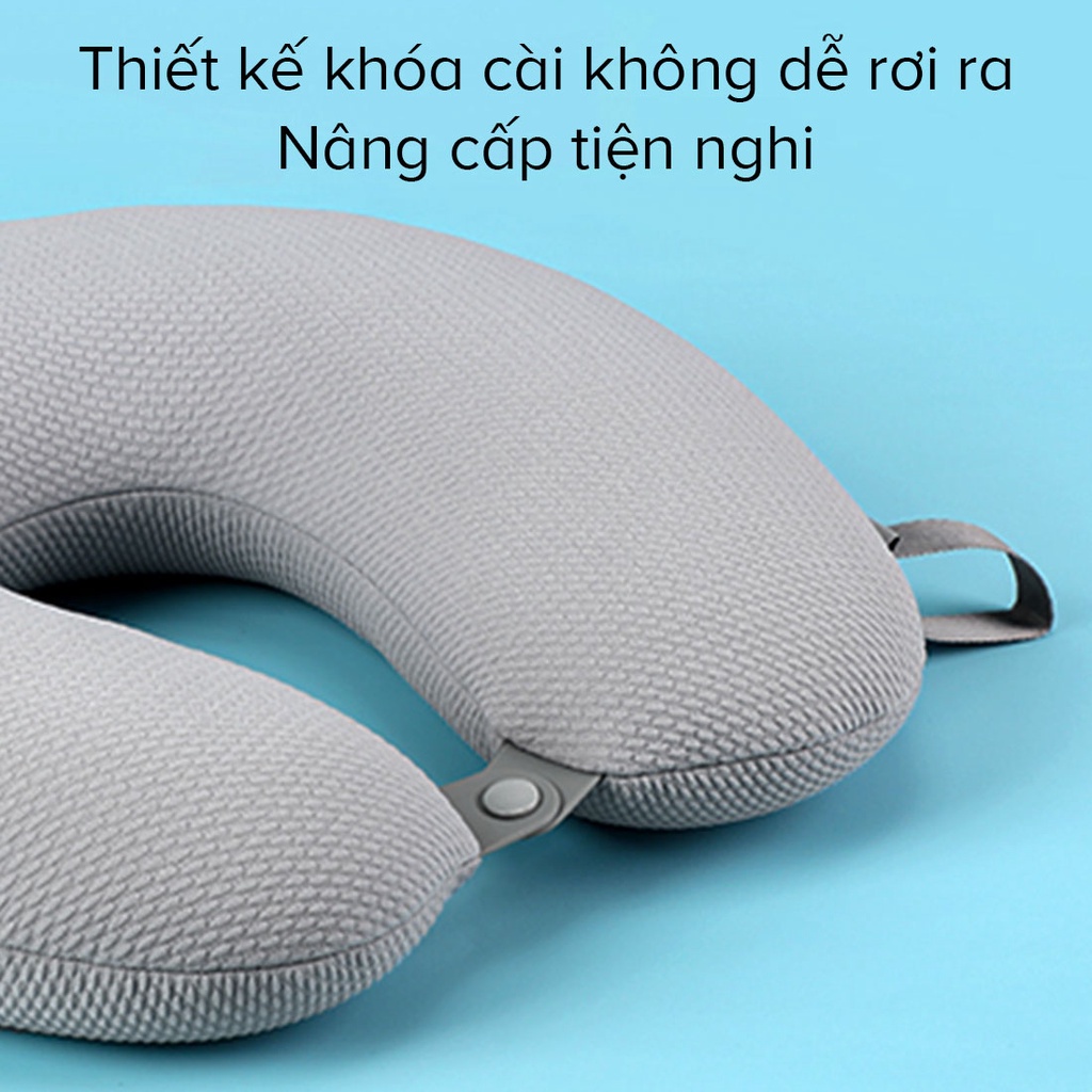 Gối kê cổ hình chữ U hiệu Miniso chống mõi cổ, hạt xốp đàn hồi cao cấp, tiện lợi